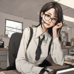 사무실 여성오피서- AI직접생성 인물일러스트 PNG파일  1000x924 하나짱3